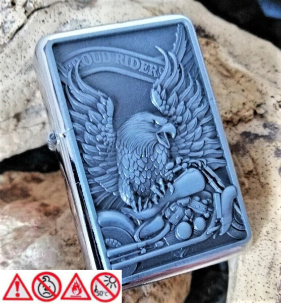 Feuerzeug Benzin Feuerzeuge Lighter neue Motiv Serie Biker Proud Rider