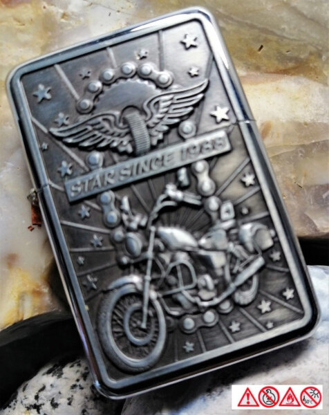 Feuerzeug Benzin Feuerzeuge Lighter neue Motiv Serie Biker Star