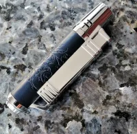Feuerzeug Gas Metall Feuerzeuge Jet Lighter neue Leder Design Serie schwarz