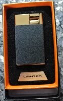 Feuerzeug Gas Feuerzeuge edles Schwarz matt - Gold neue Modell Design Serie
