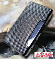 Feuerzeug Gas Feuerzeuge Lighter edles Silber Anthrazit...