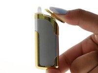 Feuerzeug Gas Metall Feuerzeuge Lighter neue Metall Design Serie Silber Gold