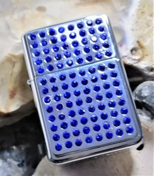 Feuerzeug Gas Feuerzeuge mit blauen Strass Steine die deluxe Geschenkidee Serie