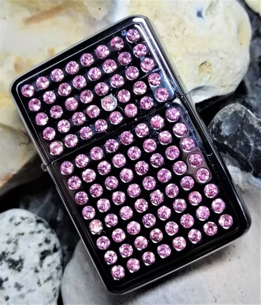 Feuerzeug Gas Feuerzeuge mit Rosa Strass Steine die deluxe Geschenkidee Serie