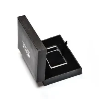 Feuerzeug Gas Feuerzeuge Lighter edles Schwarz Silber Design neue Premium Serie