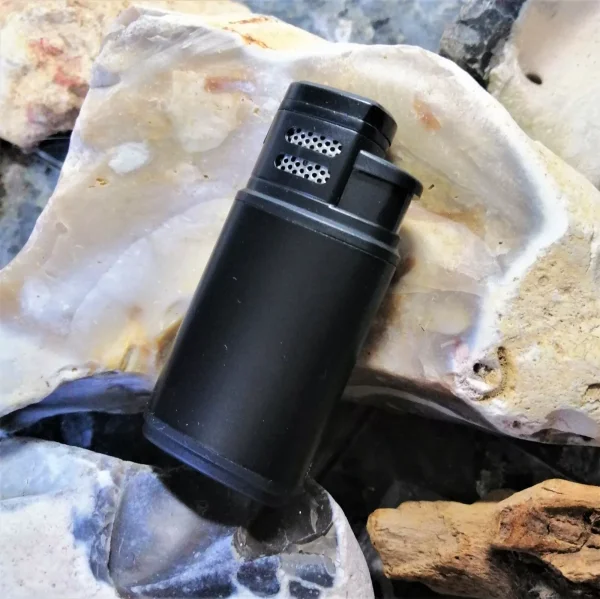 Feuerzeug Gas Metall Feuerzeuge Jet Lighter mit Doppelflamme Farbton Schwarz