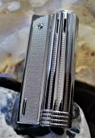 Feuerzeug Gas Feuerzeuge Lighter Farbton edles Silber neue Retro Design Serie